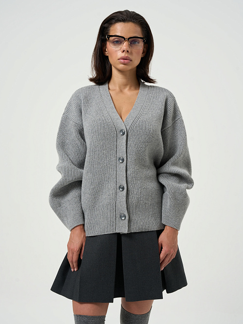 Кардиган серый-меланж   